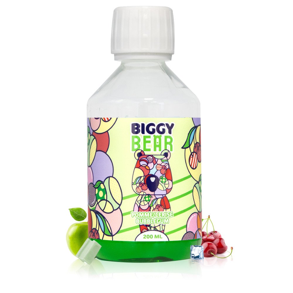 E-liquide Pomme Cerise Bubble Gum 200ml - Biggy Bear