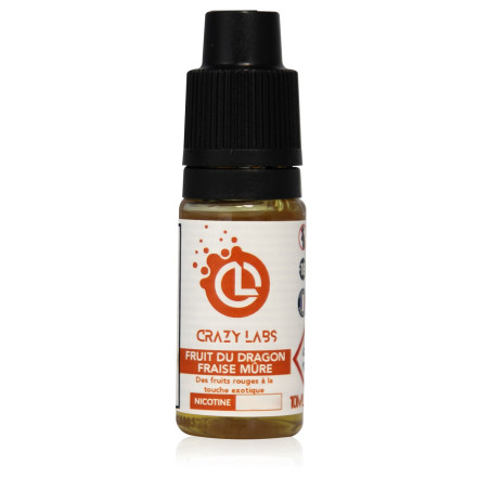 E-liquide Fruit du Dragon Fraise Mûre Sel de Nicotine 10ml - Crazy Labs