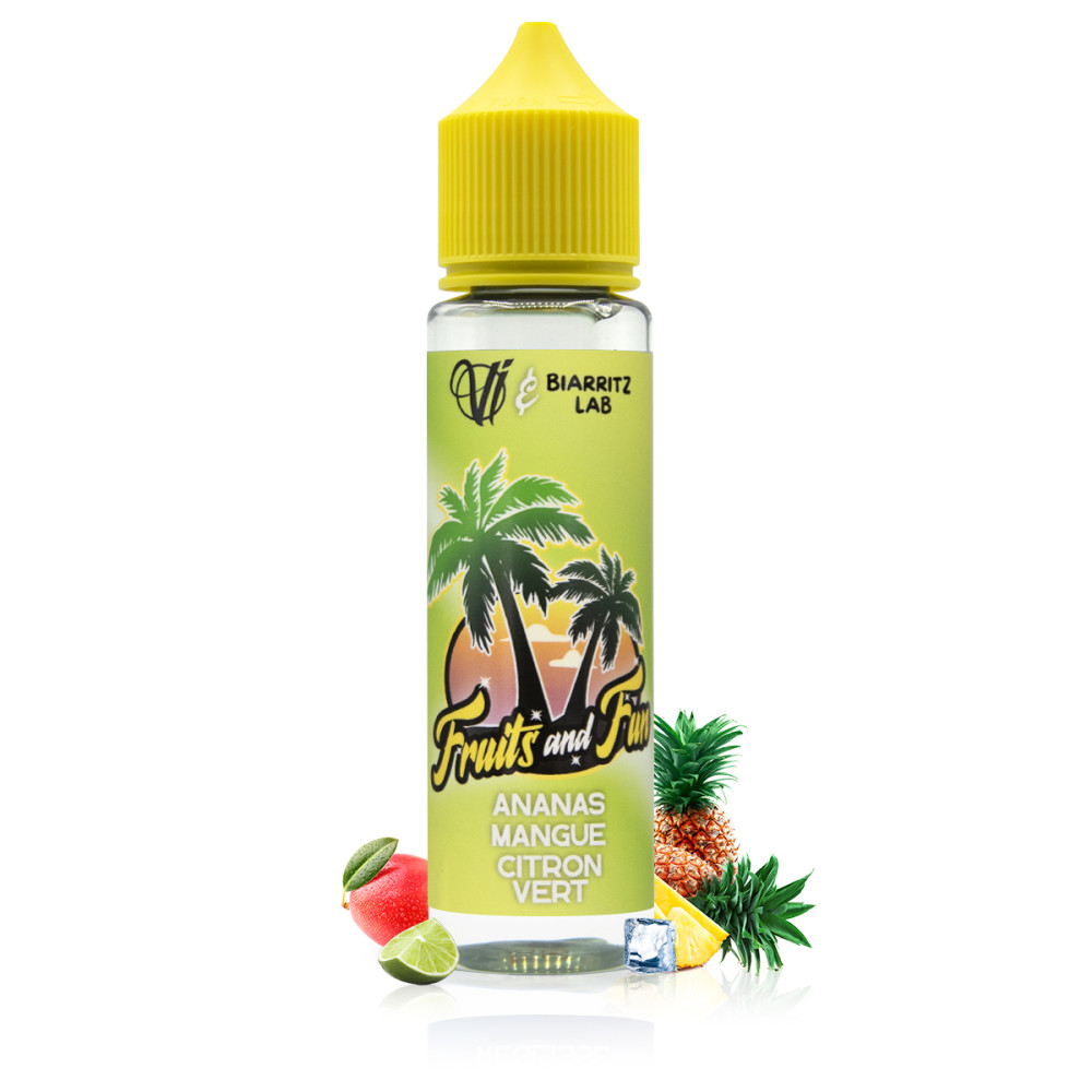 E-liquide Ananas Mangue Citron Vert 50ml Fruits and Fun - Vape Institut & Biarritz Lab