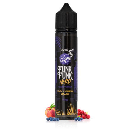 E-liquide Pêche Framboise Myrtille 50ml - Punk Funk Hero